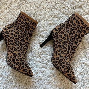 Leopard booties heels